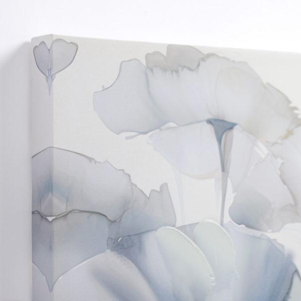 Blue and Gray Florals Canvas Art Print