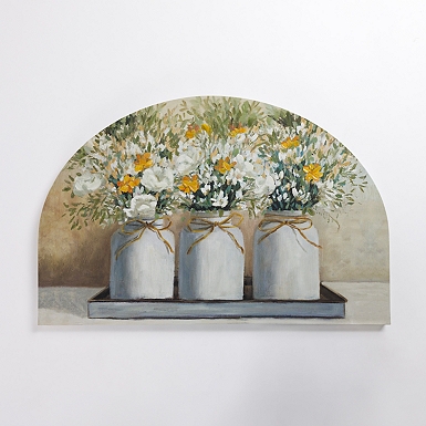 French Floral Market Arched Canvas Art Print