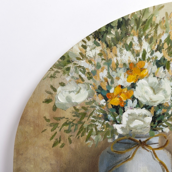 Arched Floral Mason Jar Canvas Art Print