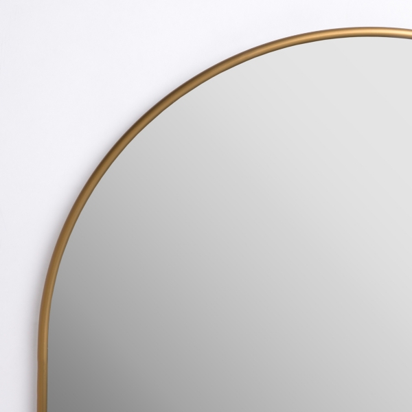 Antique Brass Nouveau Linear Arch Mirror