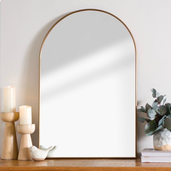 Antique Brass Nouveau Linear Arch Mirror | Kirklands Home