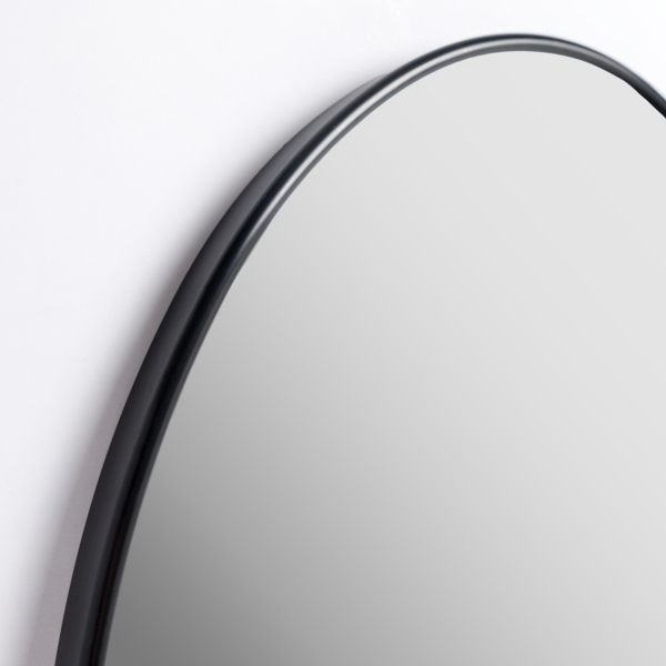 Oval Black Nouveau Linear Wall Mirror