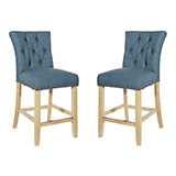 Indigo Tufted Nailhead Counter Stools, Set of 2 Kirklands Home