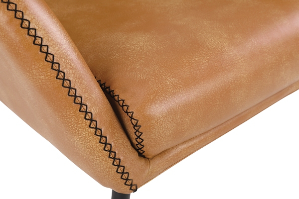 Sand Faux Leather Scoop Accent Chair