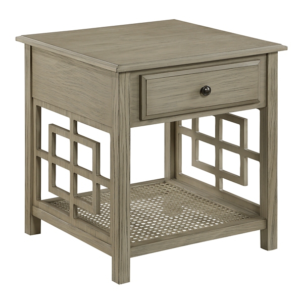 Graywash Cameron Accent Table with Drawer