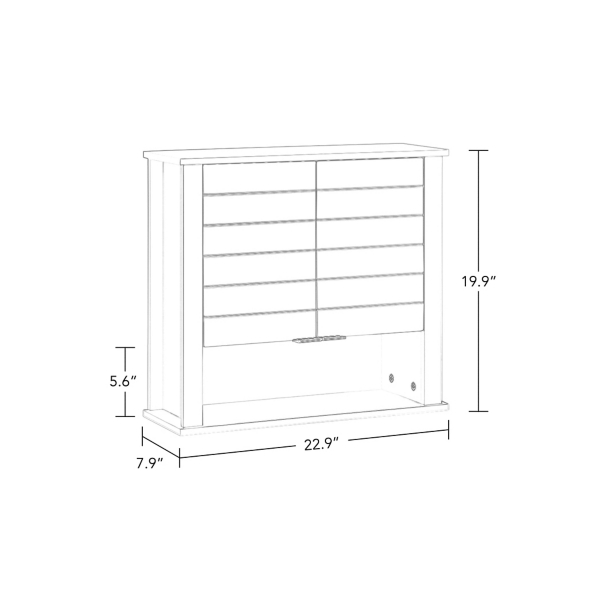 White Wood Paneled 2-Door Wall Cabinet