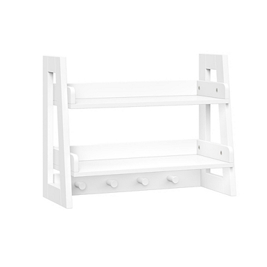 White beadboard shelves with towel bar rack hot sale