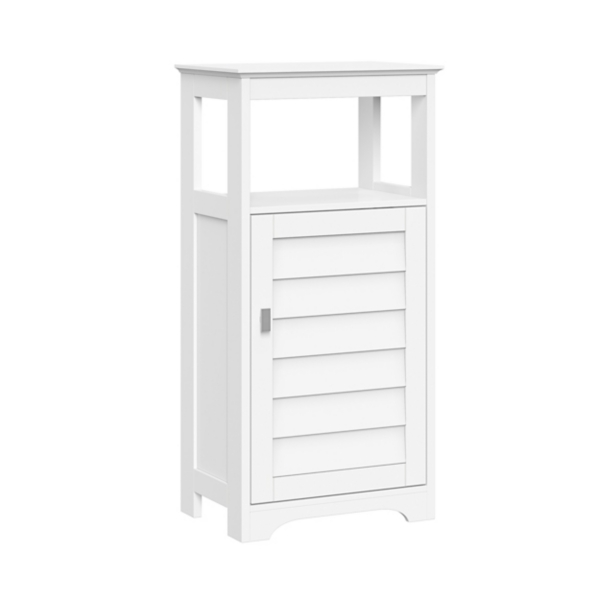 White Shutter Single Door Storage Cabinet
