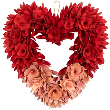 Valentines Wreaths for Front Door, Red and White Valentine Wreath With Red  Roses, Burlap Heart Wreath, Outdoor Valentines Wreath 