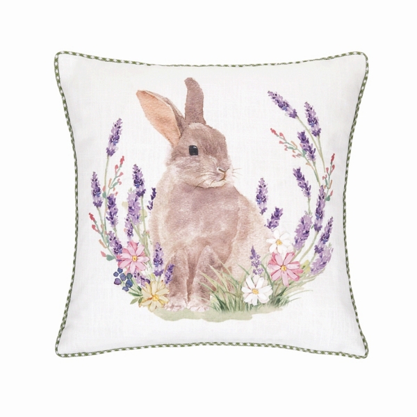 Lilac Bunny Rabbit Throw Pillow