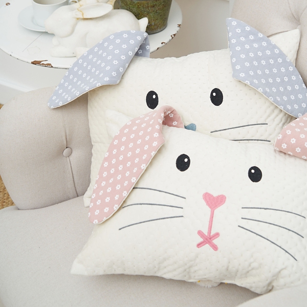 Pink Bunny Face Pillow