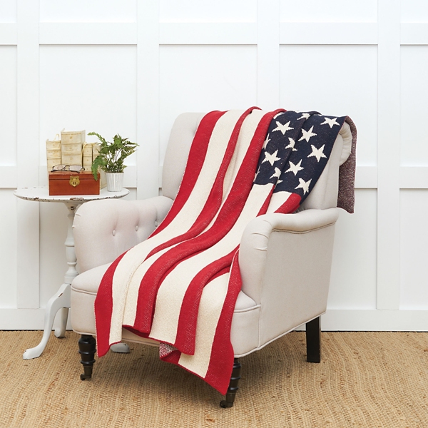 American Flag Cotton Throw