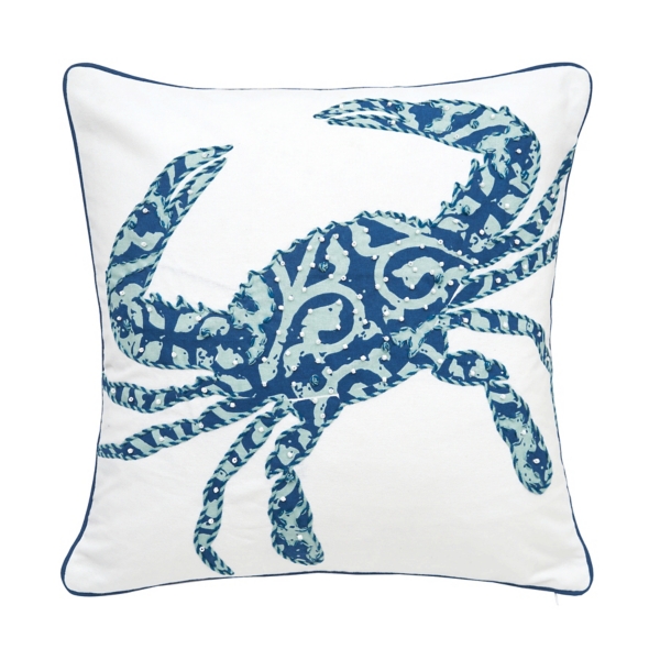 Blue Crab Embellished Pillow Kirklands Home