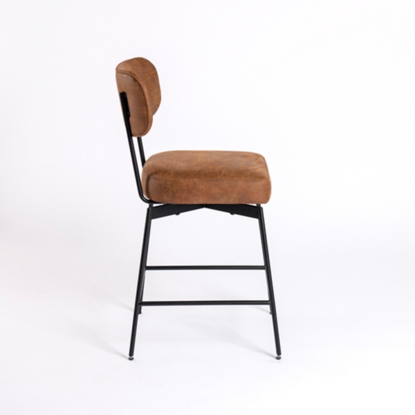 Brown Wyatt Faux Leather Swivel Counter Stool