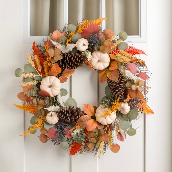 Pumpkin Fall Foliage Mix Wreath | Kirklands Home