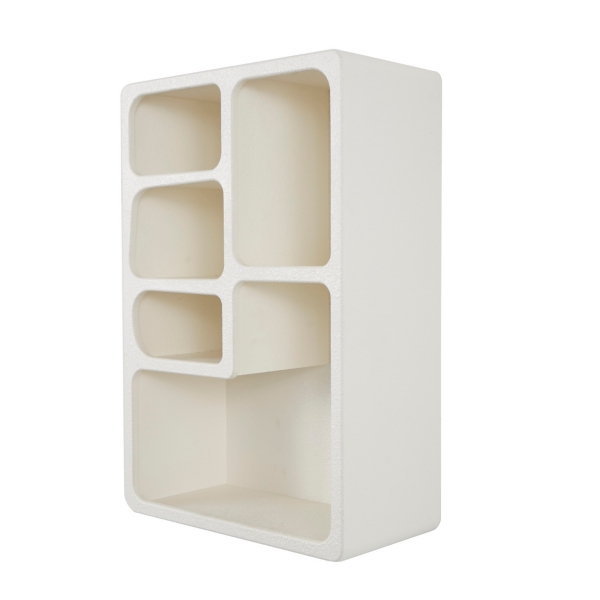 Cream Geometric 5-Section Wall Shelf