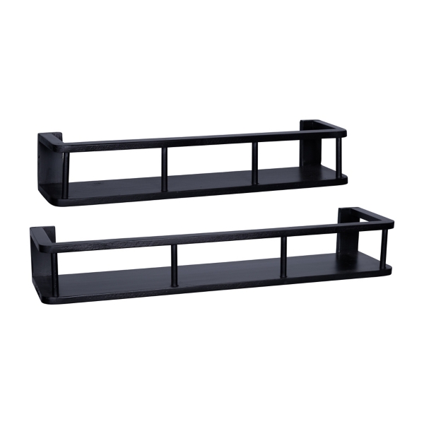 Handcrafted Black Wood Shelves, Set of 2 Kirklands Home