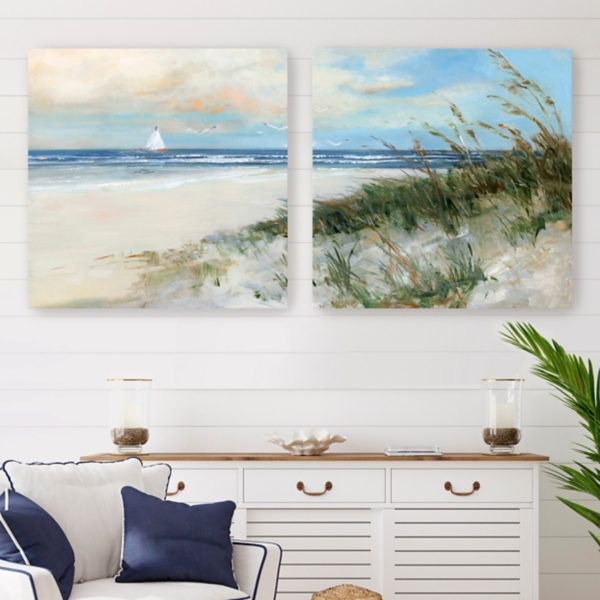 Oak Island Sunrise Canvas Art Prints, Set of 2
