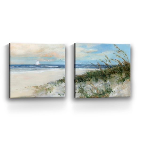 Oak Island Sunrise Canvas Art Prints, Set of 2