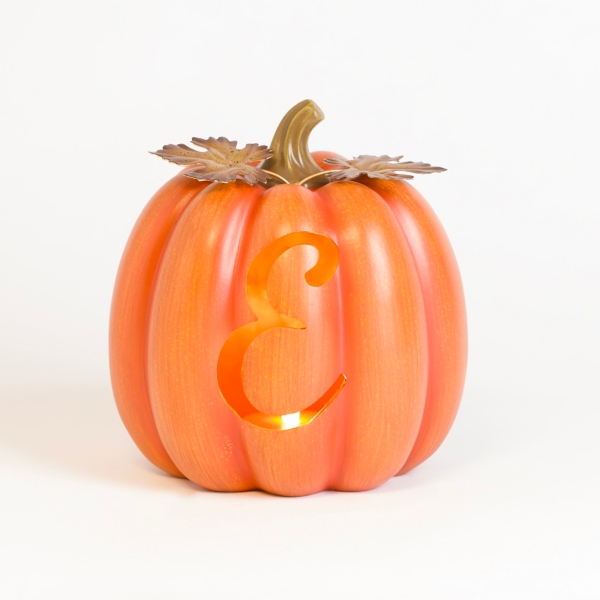 Pre-Lit Monogram E Pumpkin Statue | Kirklands Home