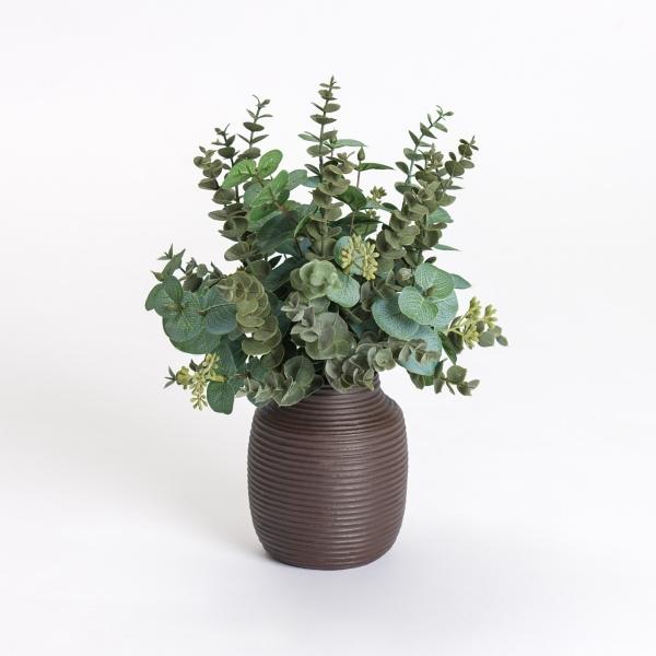 Eucalyptus Arrangement in Chocolate Vase