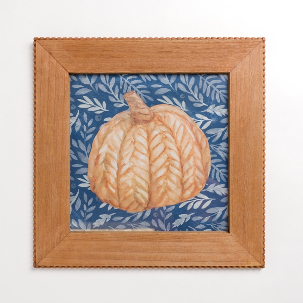 Rattan Pumpkin Framed Art Print