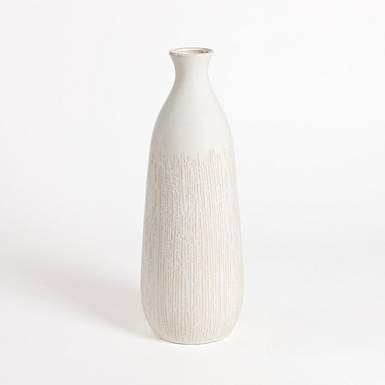 Two Tone Stoneware Floor Vase, 23 in.