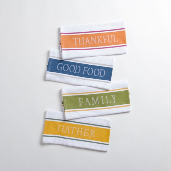 Kirklands Harvest Sentiment Kitchen Towels, Set of 4 | Hamilton Place