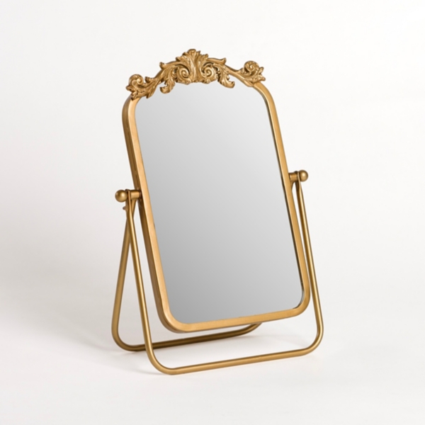 Gold Bordeaux Scroll Tabletop Mirror