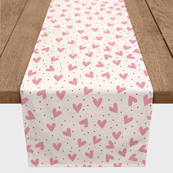 Polka Dot Hearts Table Runner, 90 in.