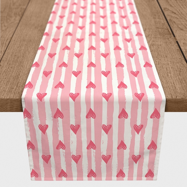 Striped Hearts Table Runner, 90 in.