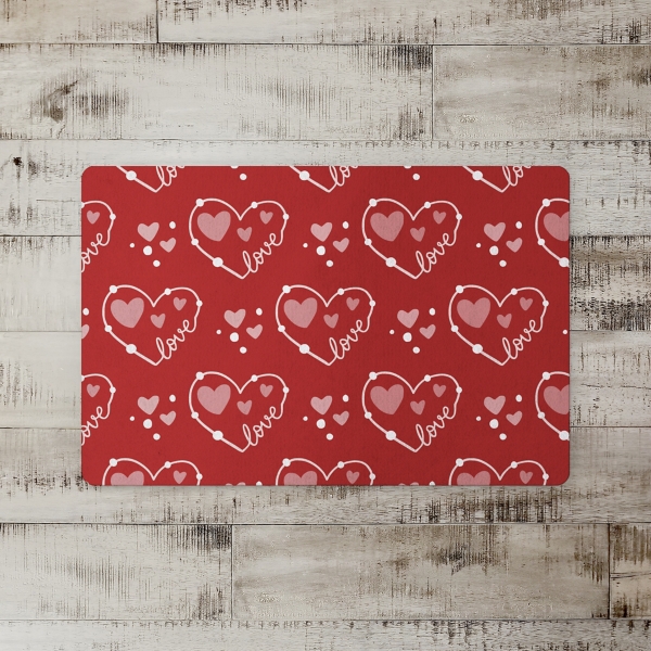 Red Love Hearts Floor Mat