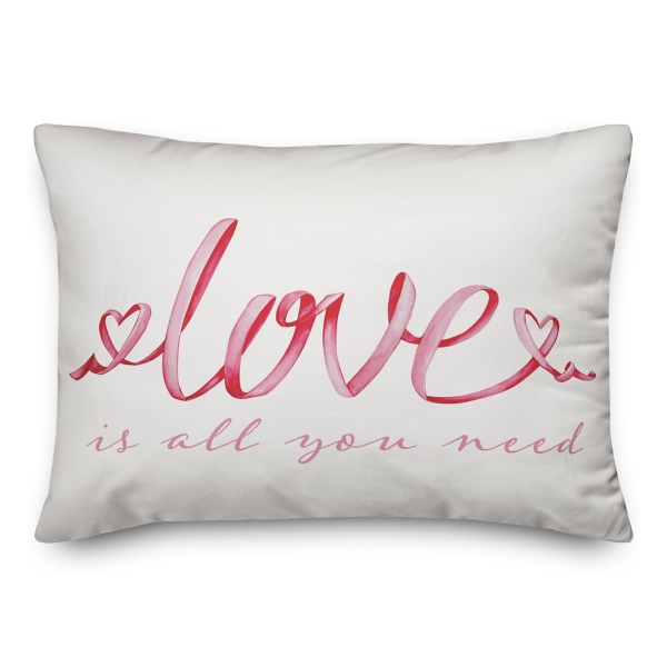Love is All You Need Ribbon Lumbar Pillow | Kirklands Home