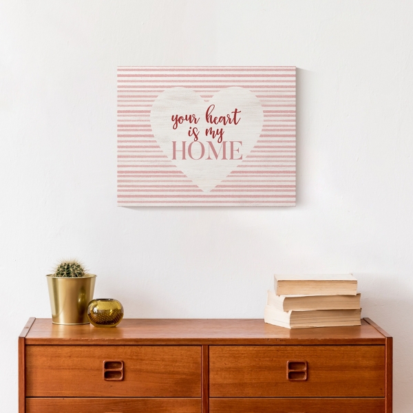 Your Heart is My Home Canvas Wall Plaque