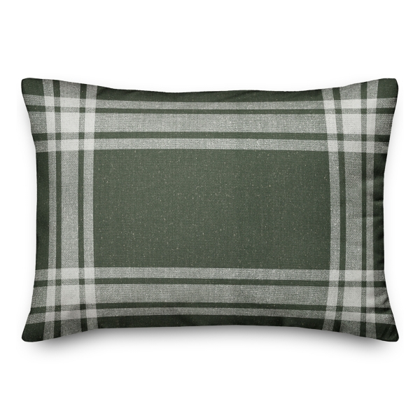 Hunter Green Plaid Indoor/Outdoor Lumbar Pillow