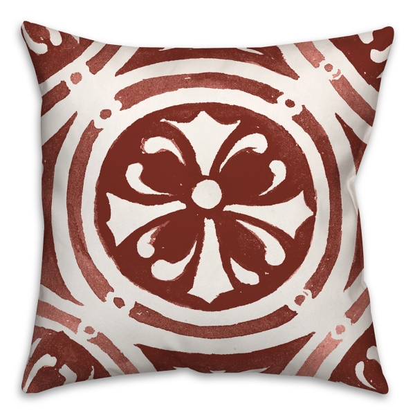 Red & White Medallion Indoor/Outdoor Pillow Kirklands Home