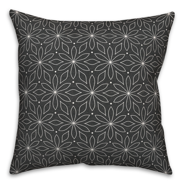 Kirklands Black & White Floral Indoor/Outdoor Pillow Hamilton Place