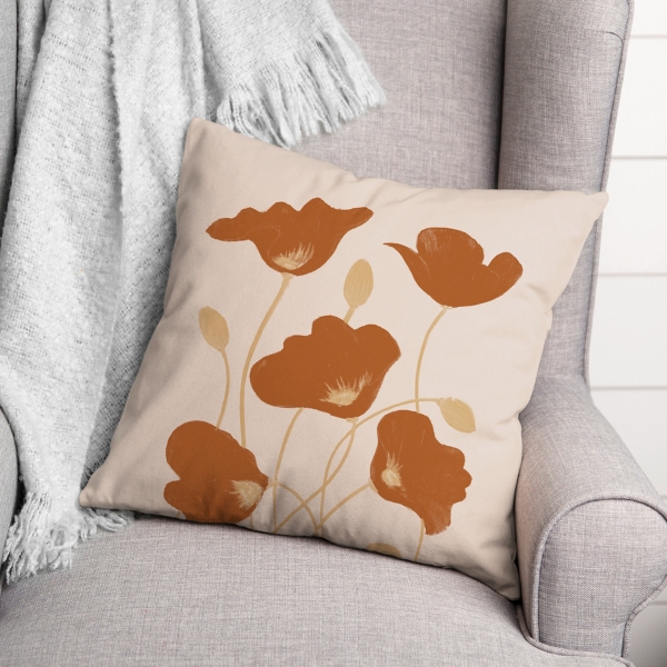 Orange Poppies Indoor/Outdoor Pillow