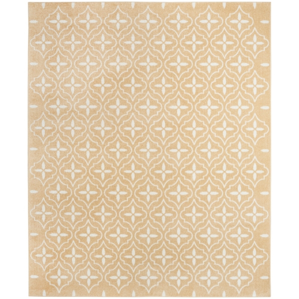 Beige & Ivory Quatrefoil Indoor/Outdoor Rug, 5x7 | Kirklands Home