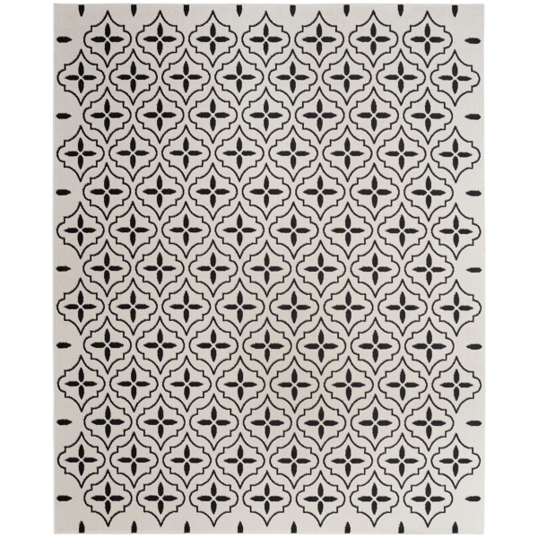 Ivory & Black Quatrefoil Indoor/Outdoor Rug, 5x7 Kirklands Home