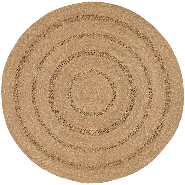 Natural and Black Finch Round Area Rug, 8 ft.