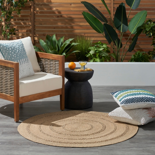 Natural Seagrass Indoor/Outdoor Area Rug, 4x4