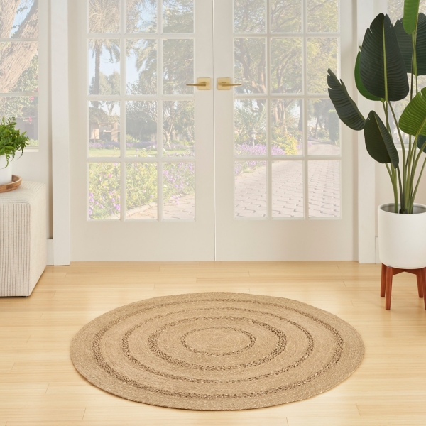 Natural Seagrass Indoor/Outdoor Area Rug, 4x4