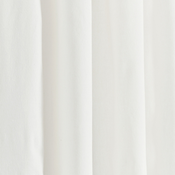White and Tan Scalloped Curtain Panel Set, 84 in.