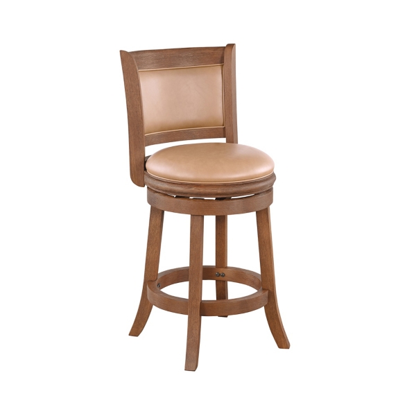 Chestnut Faux Leather Swivel Counter Stool Kirklands Home