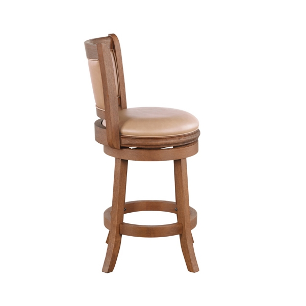 Chestnut Faux Leather Swivel Counter Stool
