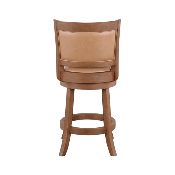 Chestnut Faux Leather Swivel Counter Stool