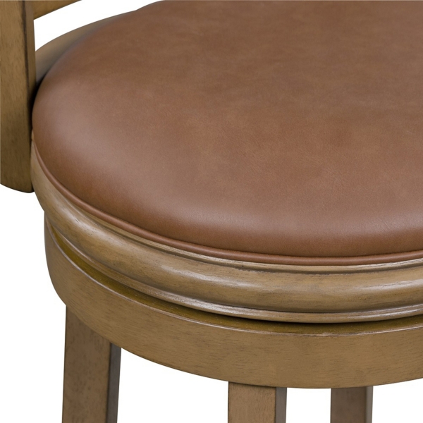Sandrift Faux Leather Swivel Counter Stool