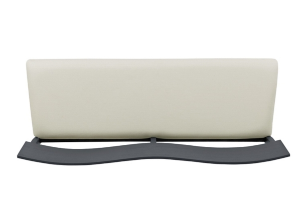 Black Wood Cream Upholstered Bench