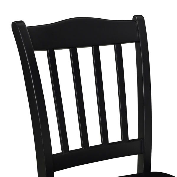 Black Shaker Wood Dining Chairs, Set of 2